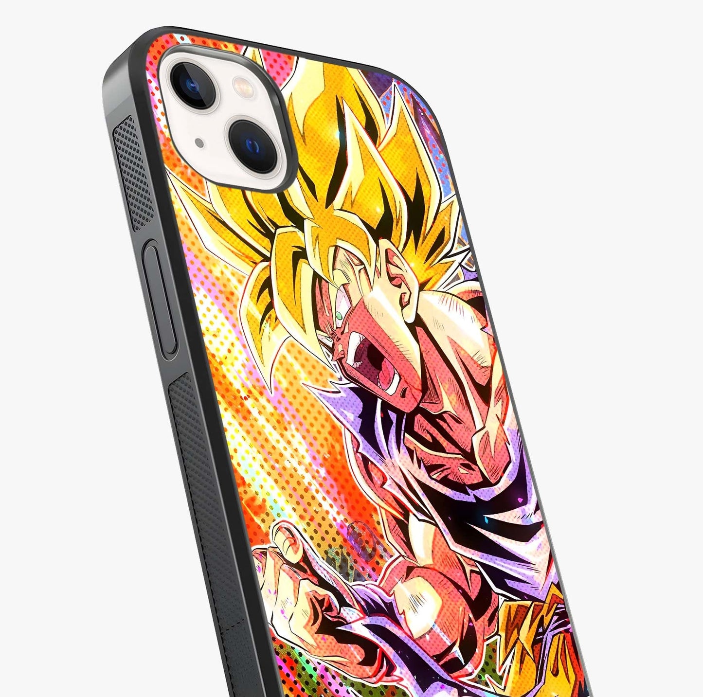 Firing Goku Glass Case captured at a warm angle highlighting gloss, texture and premium glass finish.