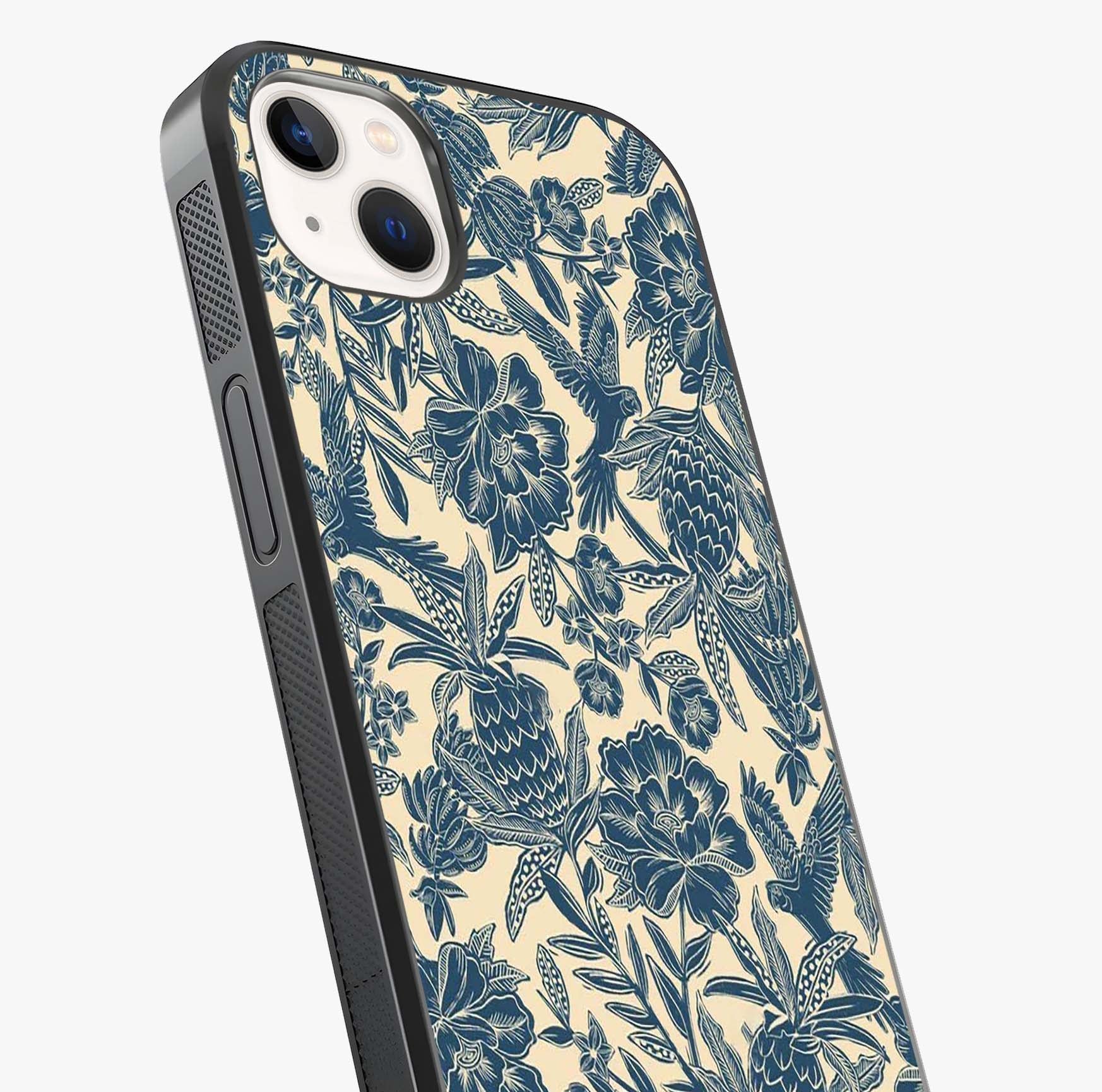 Heirloom Wild Bloom Glass Case captured at a warm angle highlighting gloss, texture and premium glass finish.