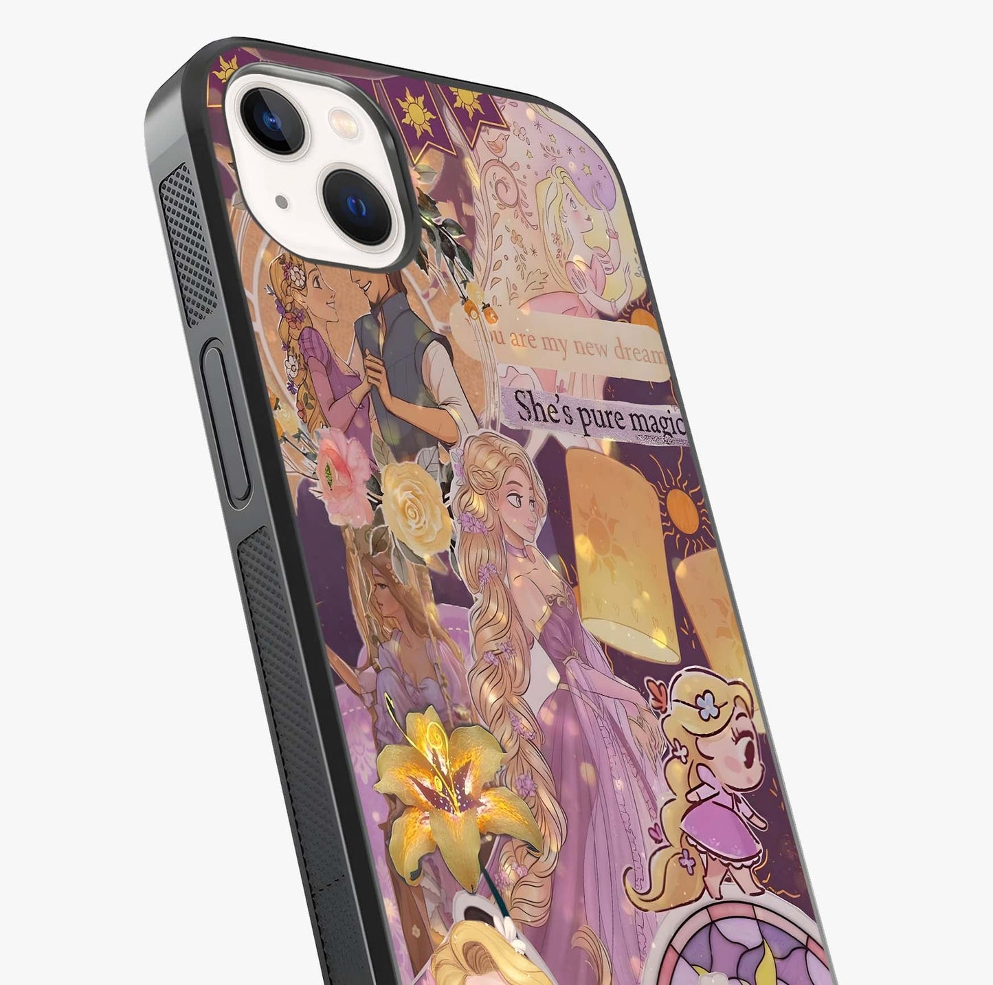 Magical Tangled Dream Glass Case captured at a warm angle highlighting gloss, texture and premium glass finish.