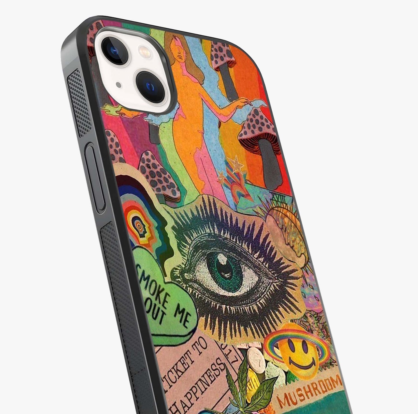 Mystic Eye Wonderland Glass Case captured at a warm angle highlighting gloss, texture and premium glass finish.