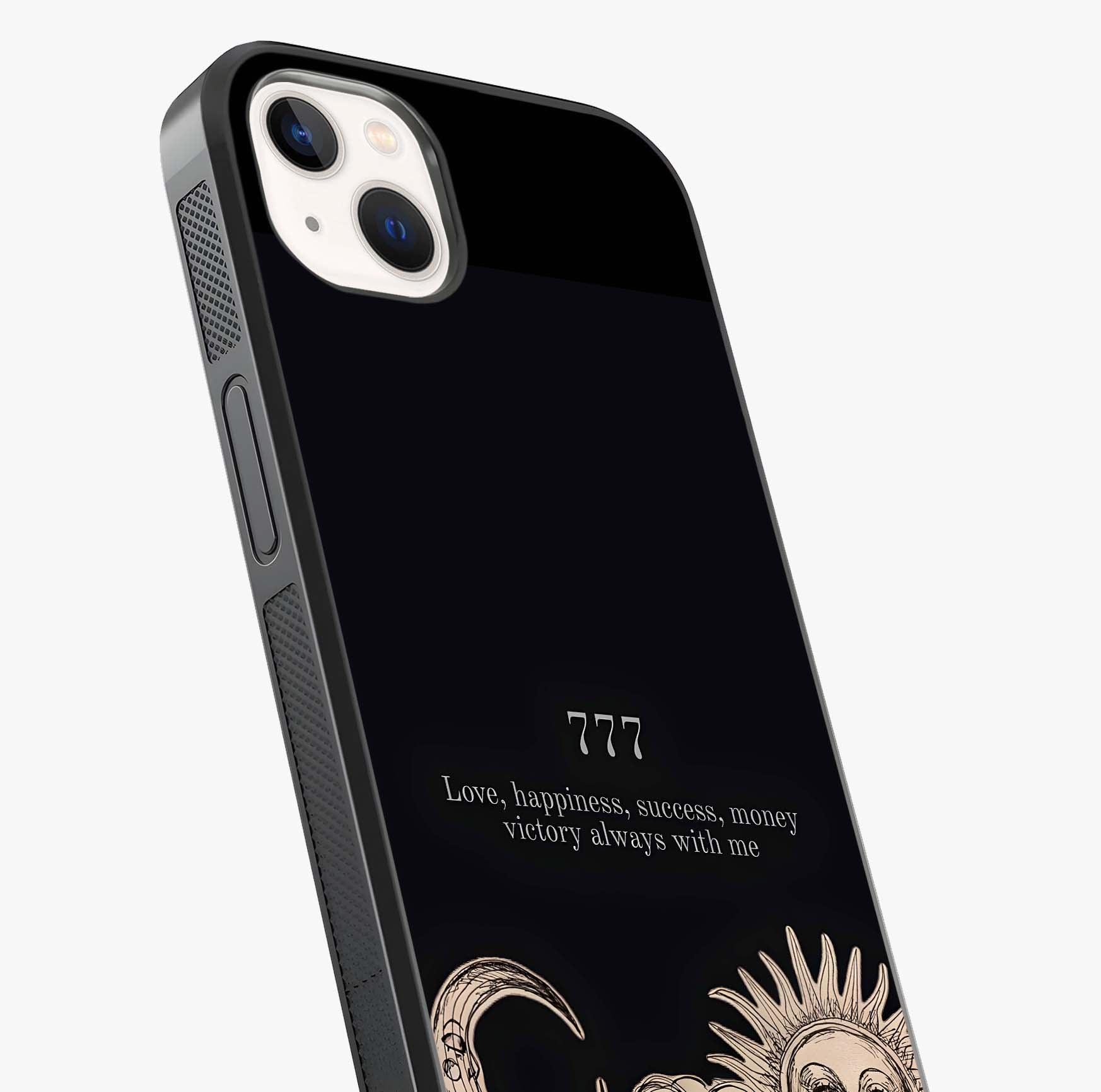 Mystic Victory Aura Glass Case captured at a warm angle highlighting gloss, texture and premium glass finish.