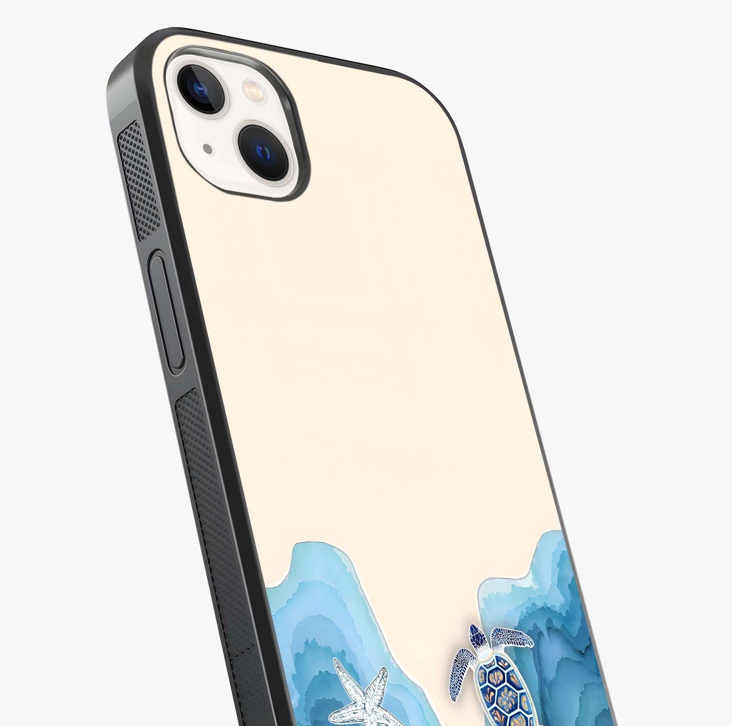 Ocean Drift Turtle Glass Case captured at a warm angle highlighting gloss, texture and premium glass finish.