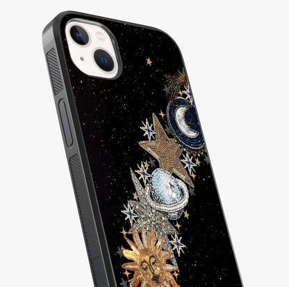 Pearls Universe Object Glass Case captured at a warm angle highlighting gloss, texture and premium glass finish.