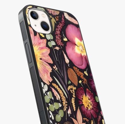 Petal Dream Tapestry Glass Case captured at a warm angle highlighting gloss, texture and premium glass finish.