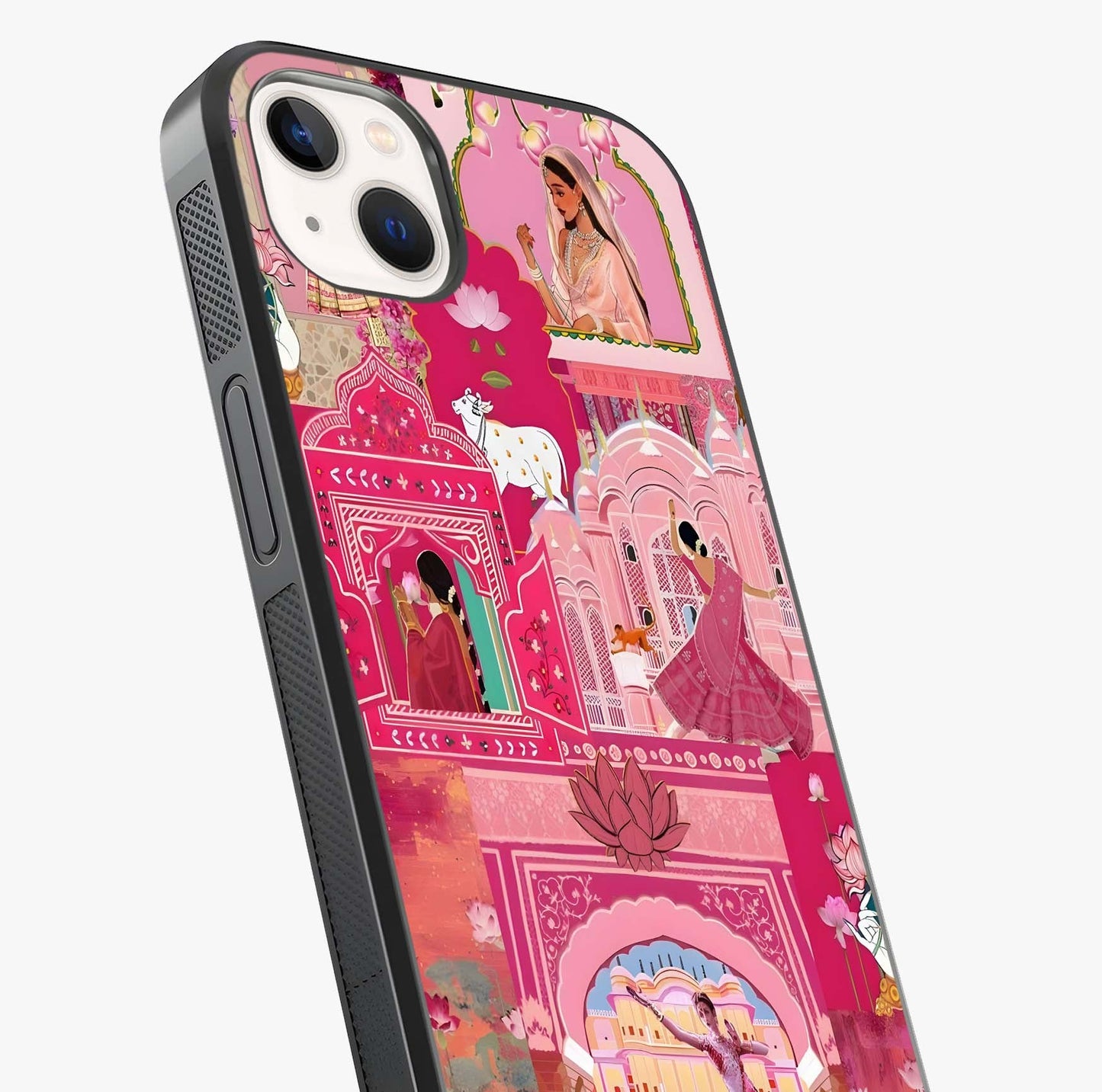 Pink Palace Muse Glass Case captured at a warm angle highlighting gloss, texture and premium glass finish.