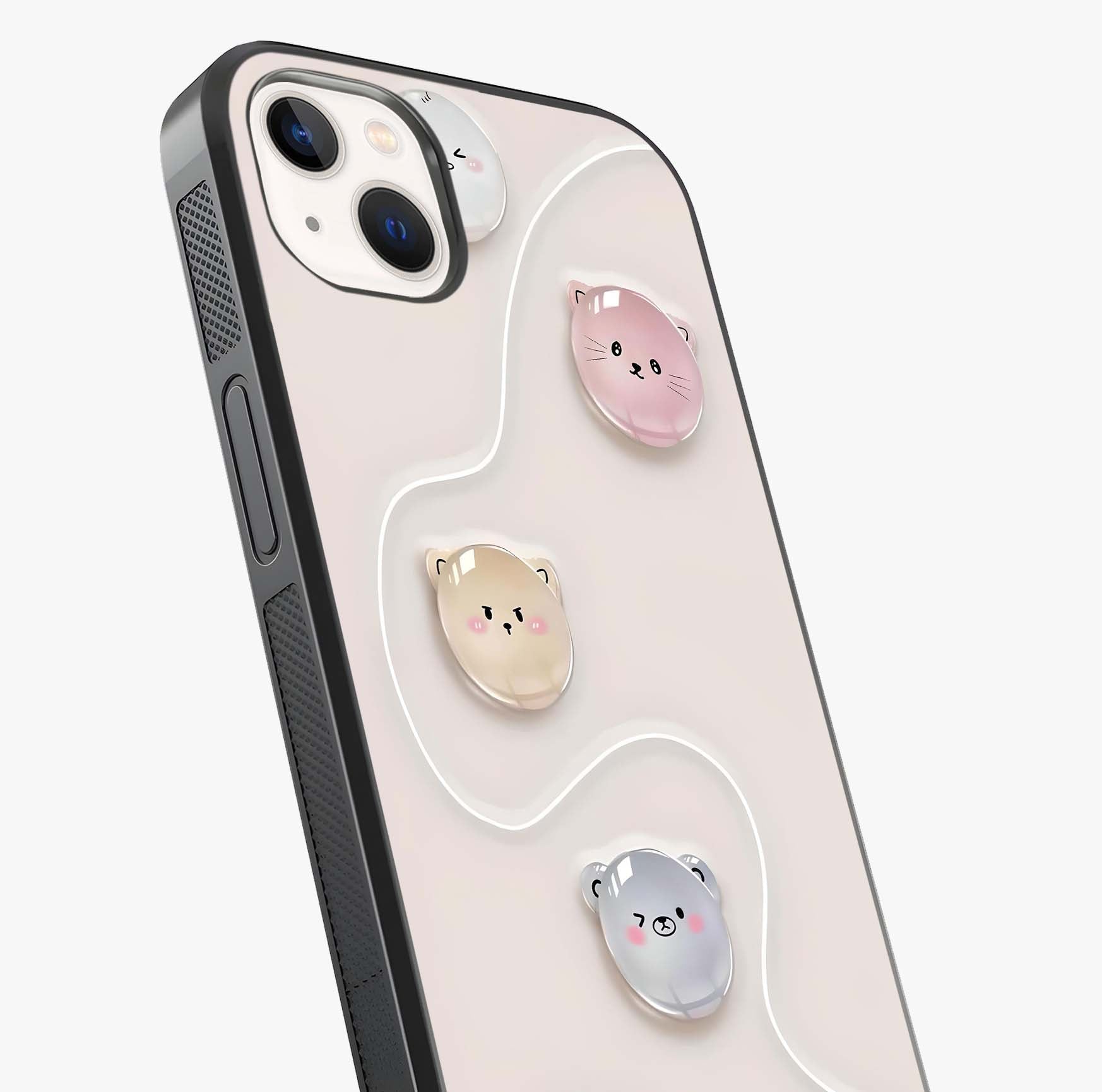 Puffy Face Parade Glass Case captured at a warm angle highlighting gloss, texture and premium glass finish.