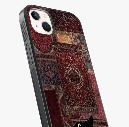 Regal Magic Cat Apple Glass Case captured at a warm angle highlighting gloss, texture and premium glass finish.