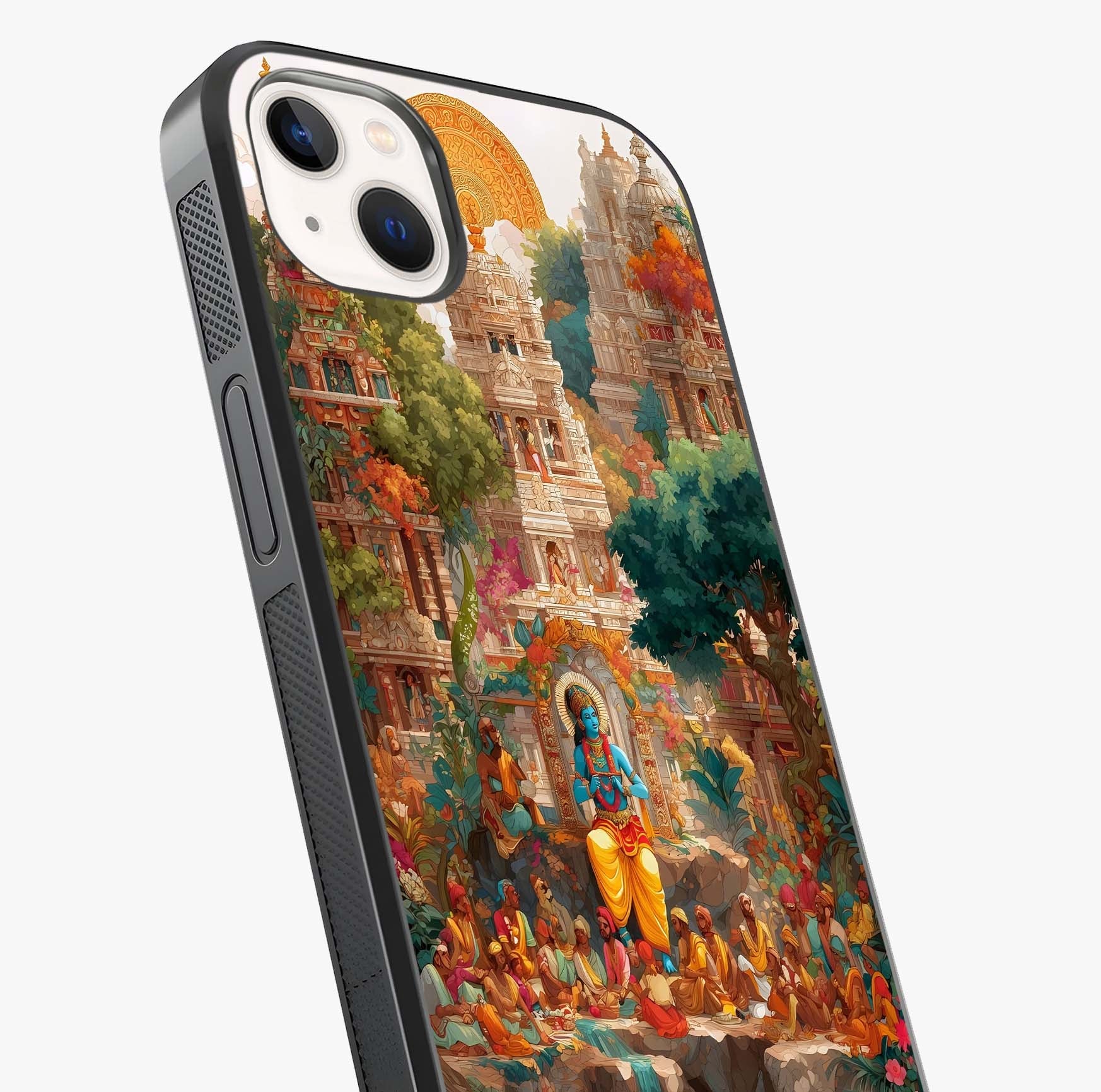 Sacred Sunlight Gods Glass Case captured at a warm angle highlighting gloss, texture and premium glass finish.