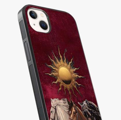 Solar Riders Glass Case captured at a warm angle highlighting gloss, texture and premium glass finish.