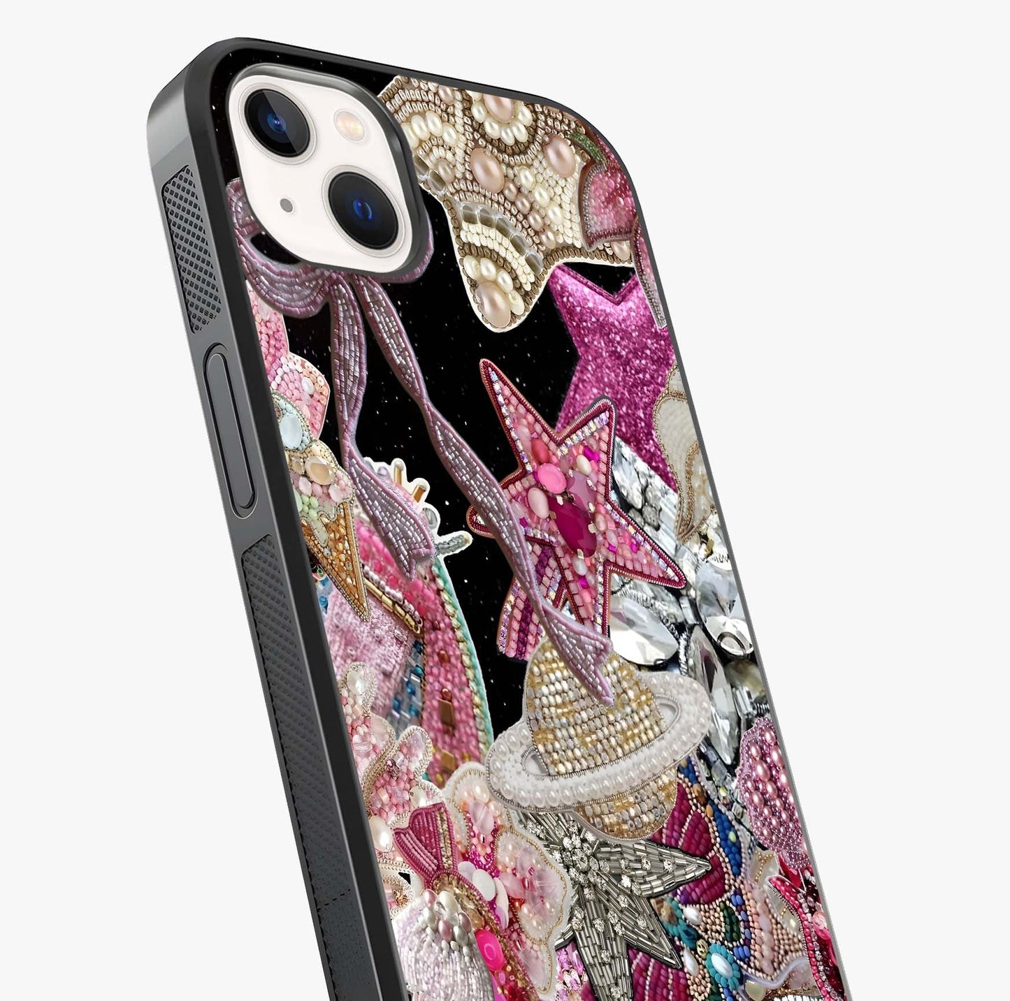 Starlit Jewel Dream Glass Case captured at a warm angle highlighting gloss, texture and premium glass finish.