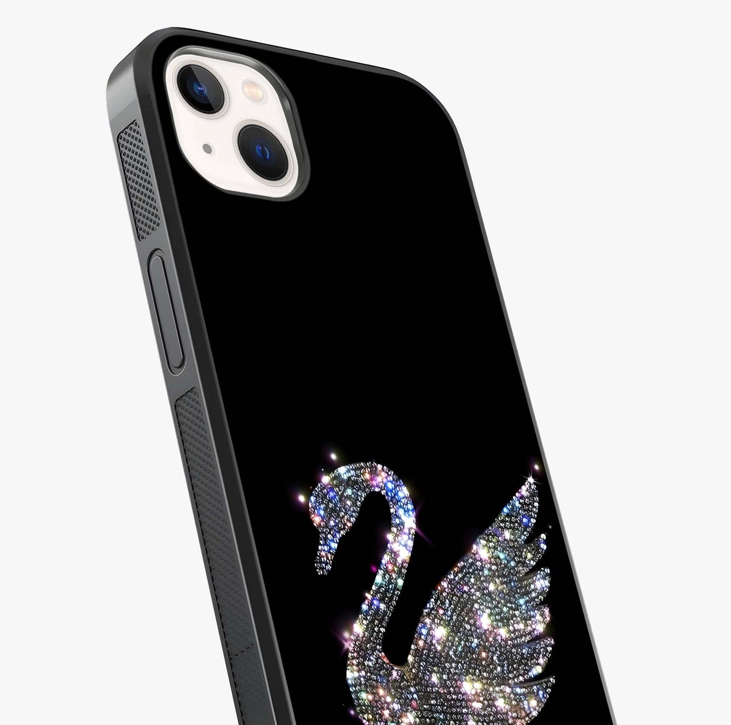 Starlit Swan Grace Glass Case captured at a warm angle highlighting gloss, texture and premium glass finish.