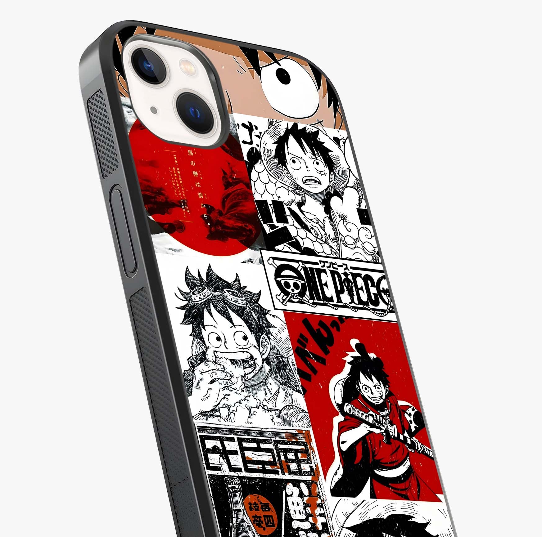 Strawhat Chaos Panels Glass Case captured at a warm angle highlighting gloss, texture and premium glass finish.