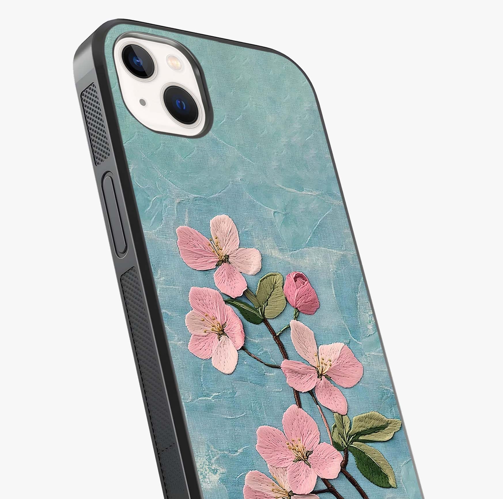 Threaded Blossom Breeze Glass Case captured at a warm angle highlighting gloss, texture and premium glass finish.