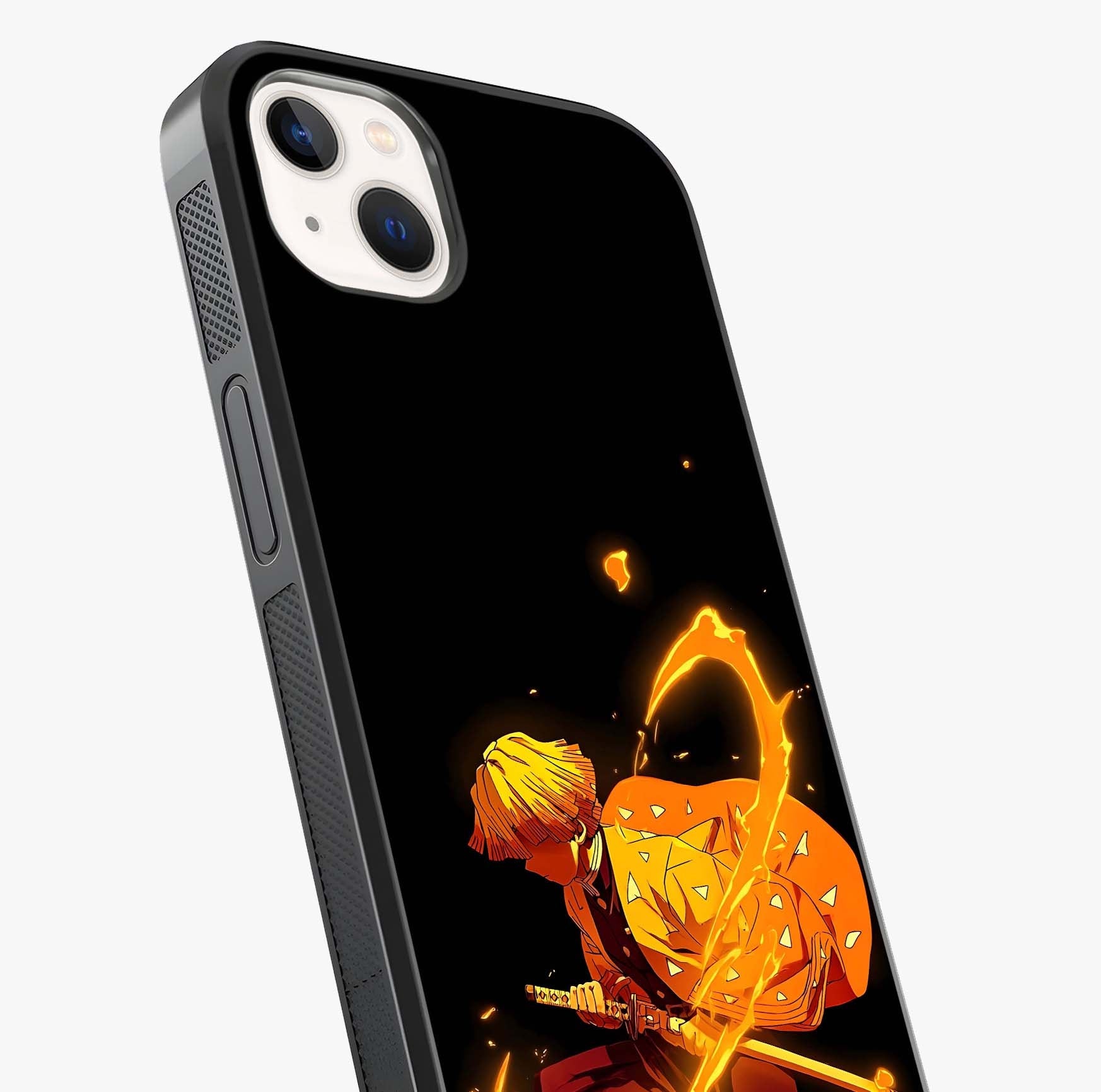 Thunder Flame Execution Glass Case captured at a warm angle highlighting gloss, texture and premium glass finish.