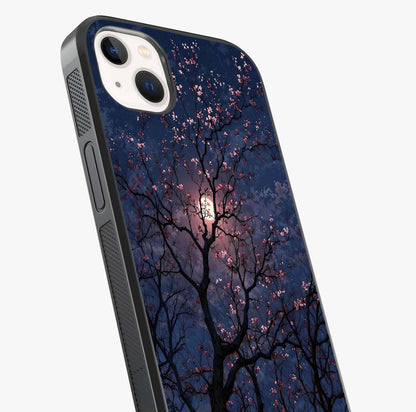 Twilight Sakura Serenade Glass Case captured at a warm angle highlighting gloss, texture and premium glass finish.