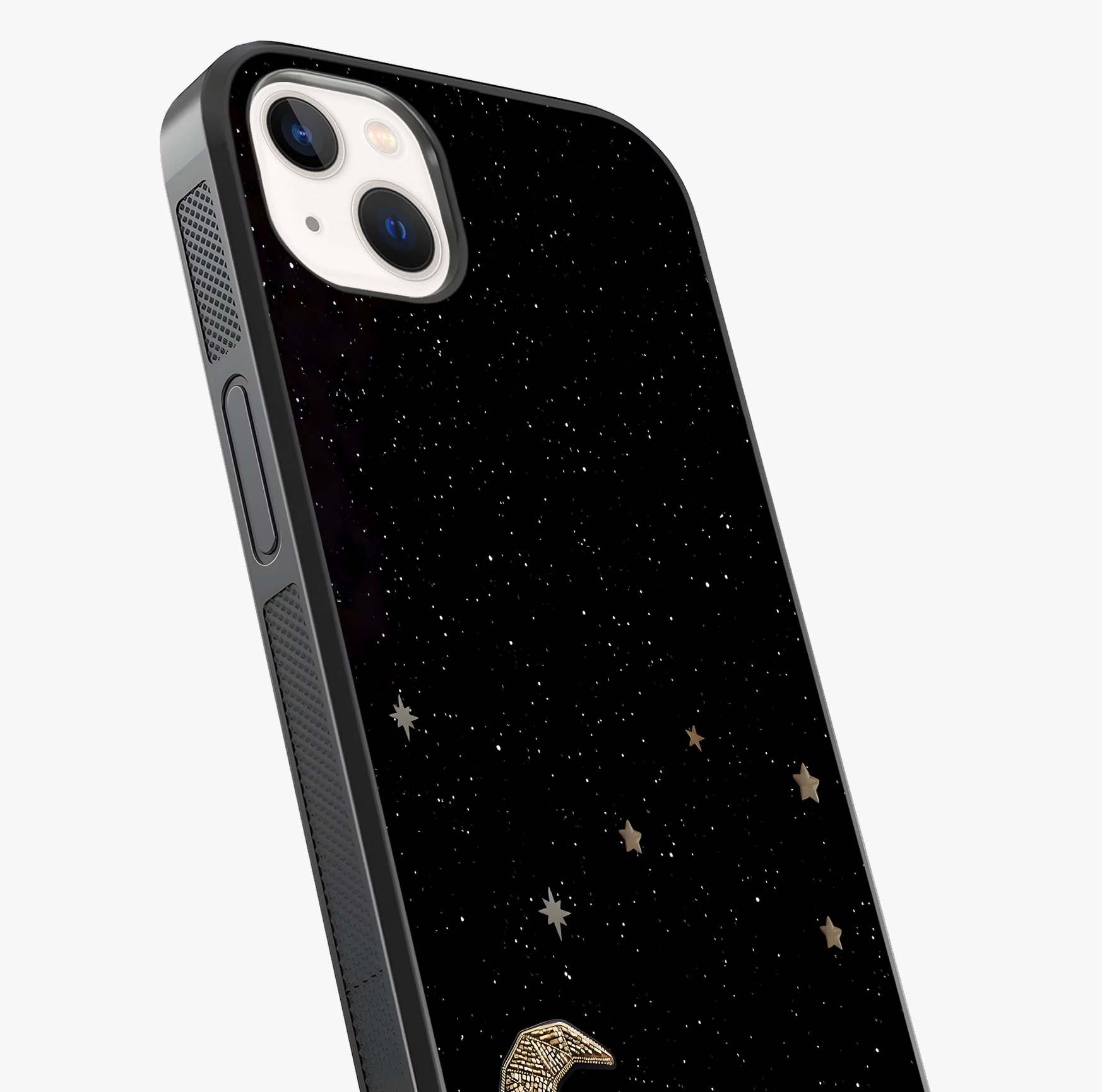 Twinkle Star With Half Moon Glass Case captured at a warm angle highlighting gloss, texture and premium glass finish.
