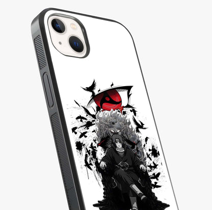 Uchiha Shadow Throne Glass Case captured at a warm angle highlighting gloss, texture and premium glass finish.