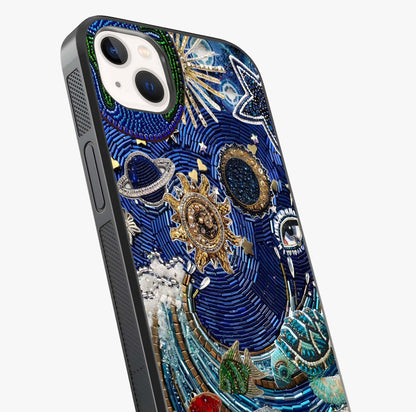 Universe Underwater Spark Glass Case captured at a warm angle highlighting gloss, texture and premium glass finish.
