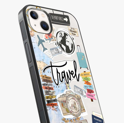 Wanderlust Journal Glass Case captured at a warm angle highlighting gloss, texture and premium glass finish.