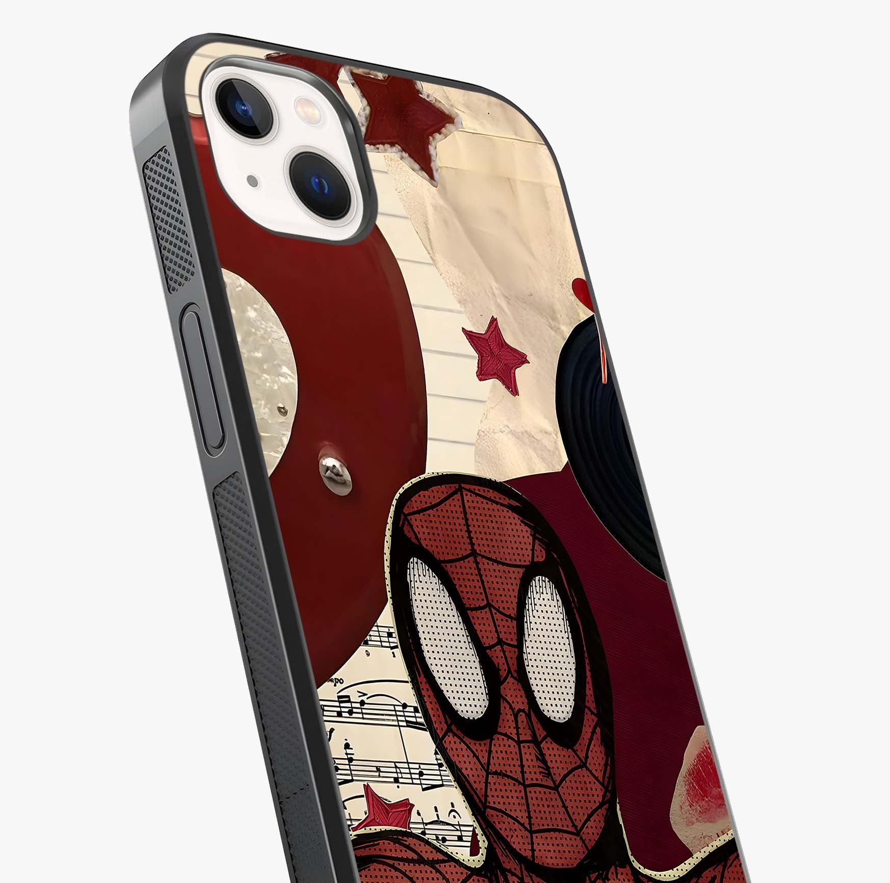 Web Warrior Vibes Glass Case captured at a warm angle highlighting gloss, texture and premium glass finish.