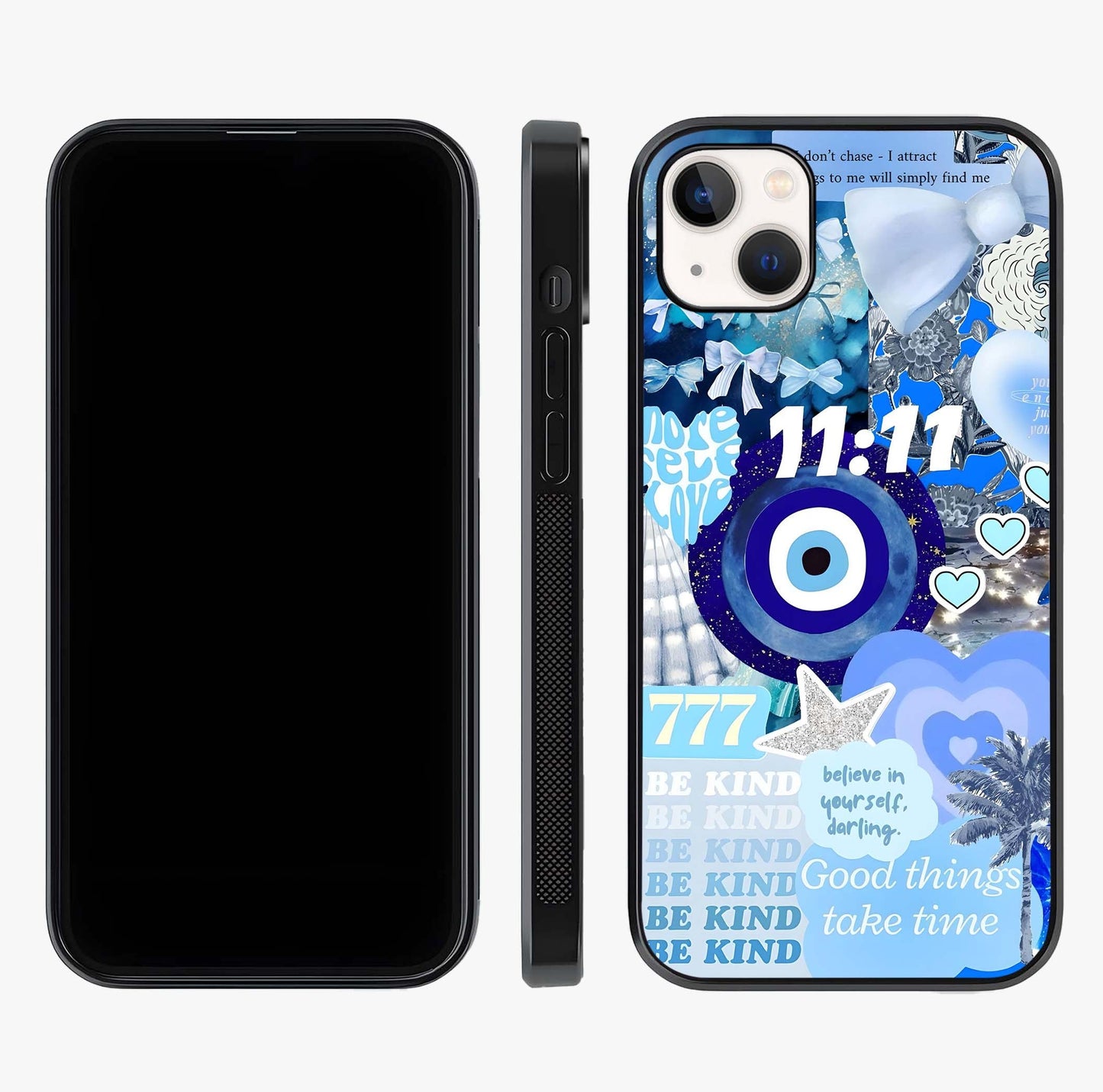 Aesthetic Be Kind Eye Glass Case displayed upright for full design visibility and premium finish.