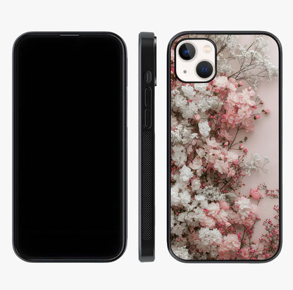 Blush Blossom Cloud Glass Case displayed upright for full design visibility and premium finish.