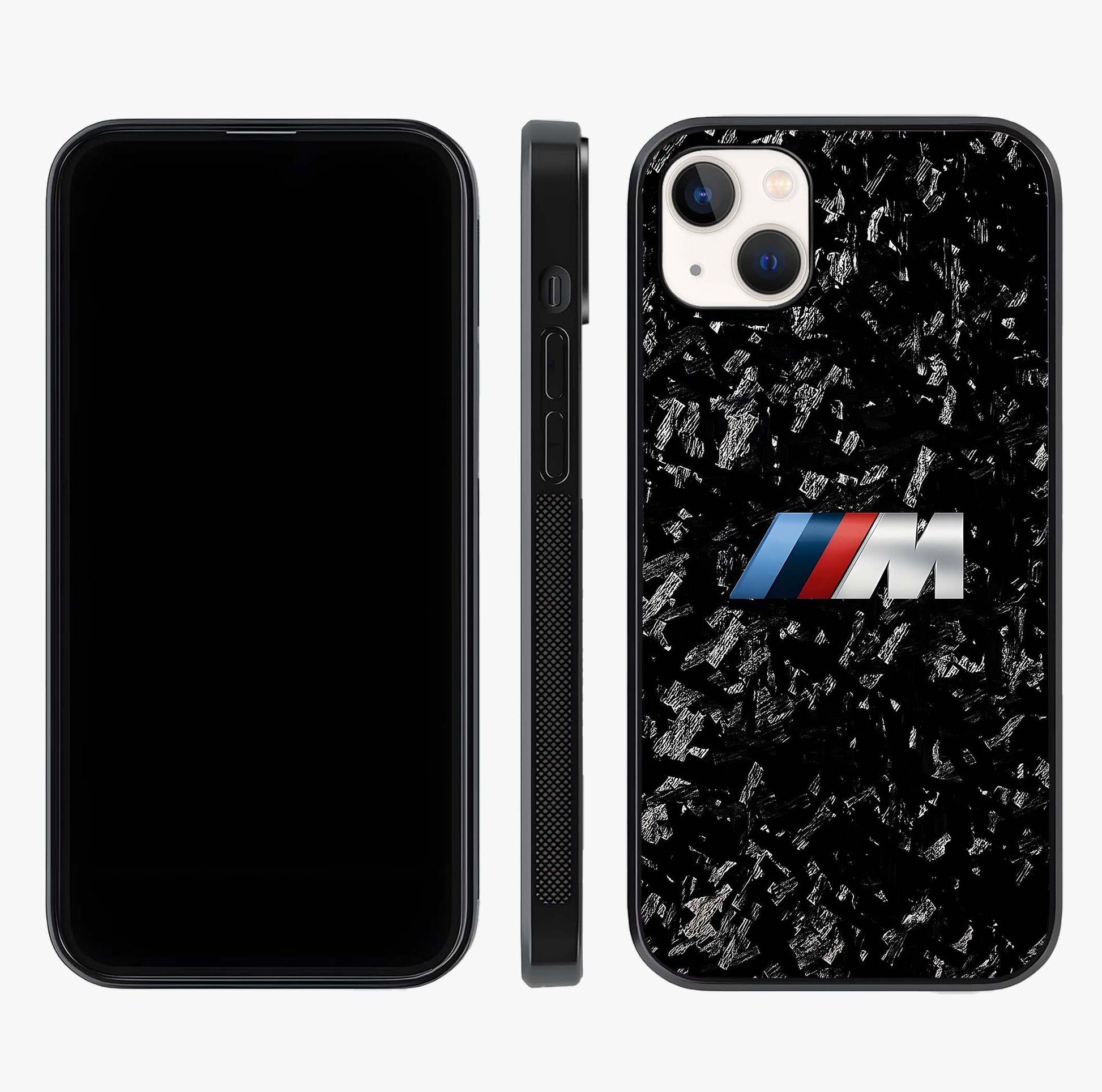 Carbon Speed Mark Glass Case displayed upright for full design visibility and premium finish.