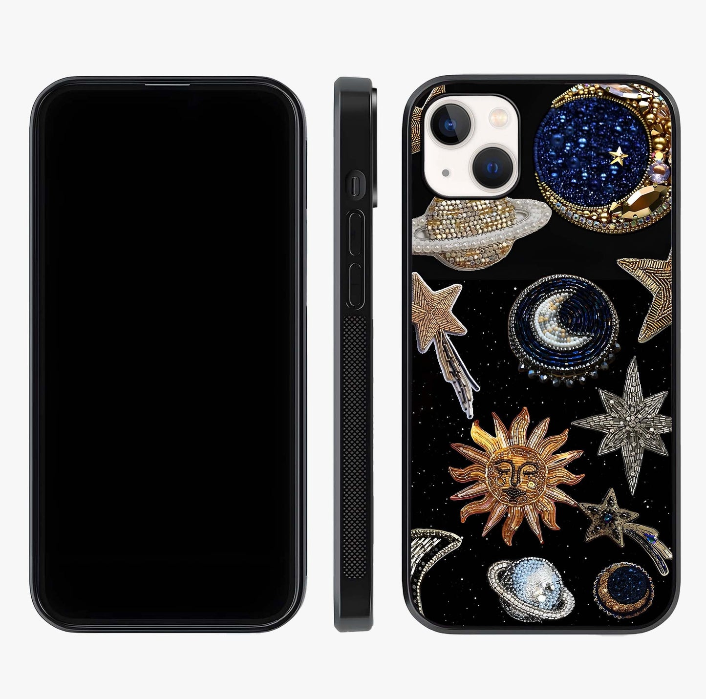 Celestial Gem Constellations Glass Case displayed upright for full design visibility and premium finish.