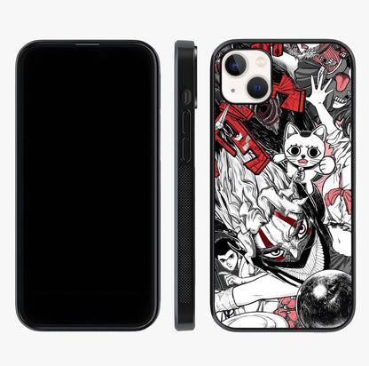 Crimson Chaos Panel Glass Case displayed upright for full design visibility and premium finish.