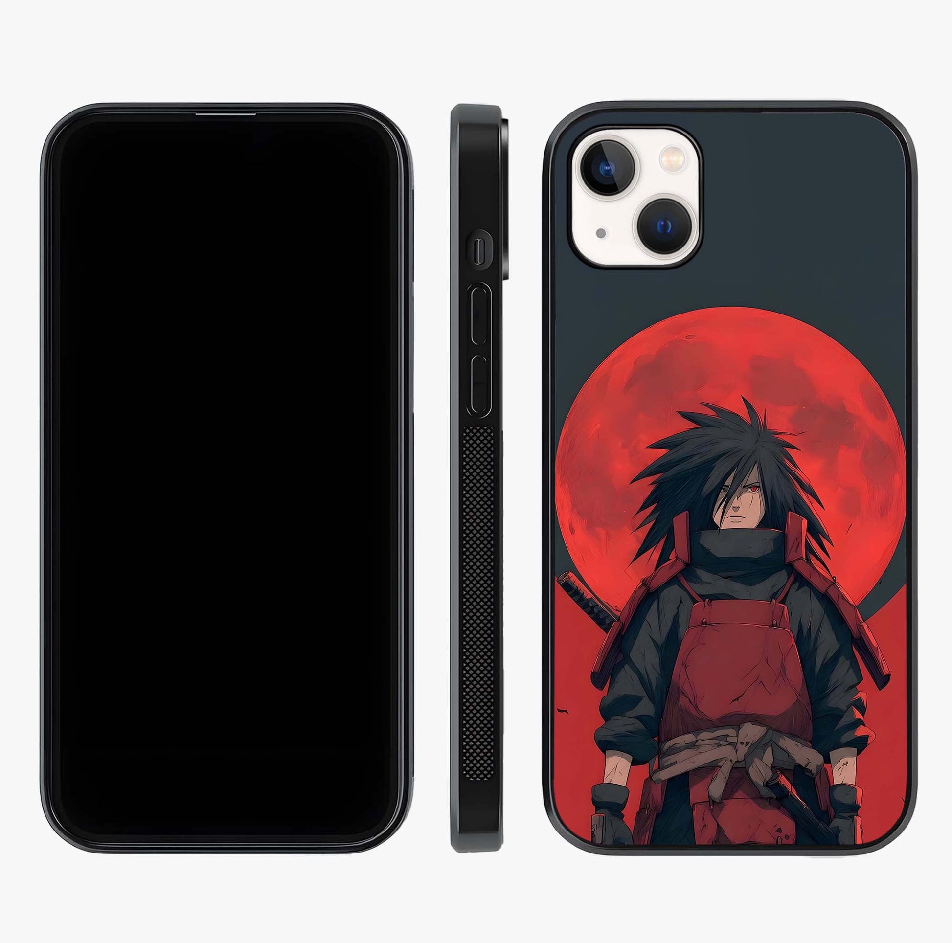 Crimson Moon Warlord Glass Case displayed upright for full design visibility and premium finish.