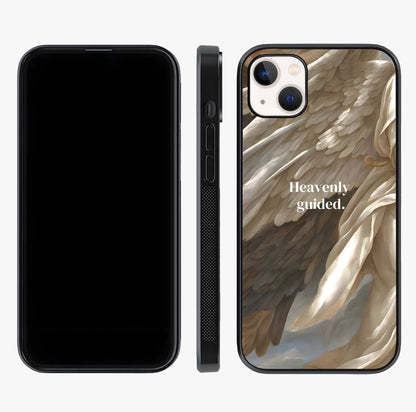 Divine Winged Grace Glass Case displayed upright for full design visibility and premium finish.