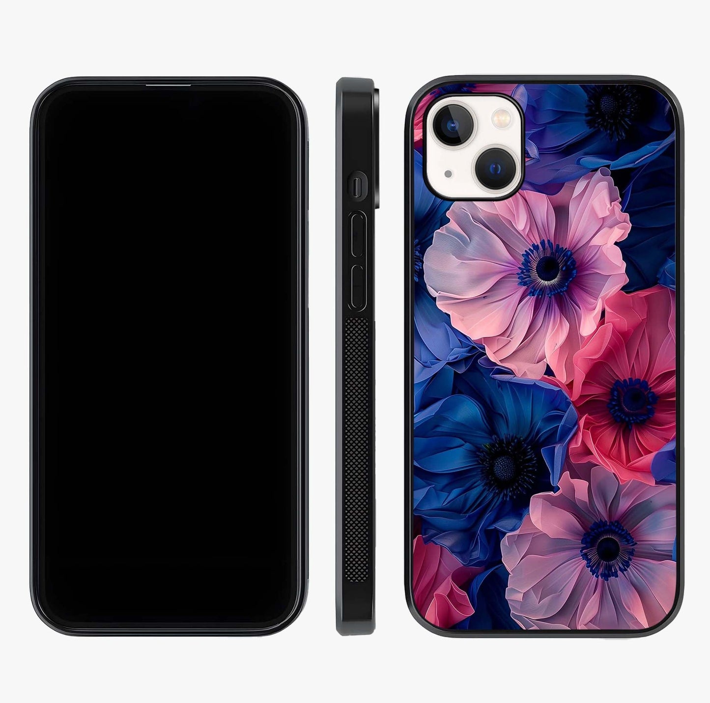 Flower Paper Art Pattern Glass Case displayed upright for full design visibility and premium finish.