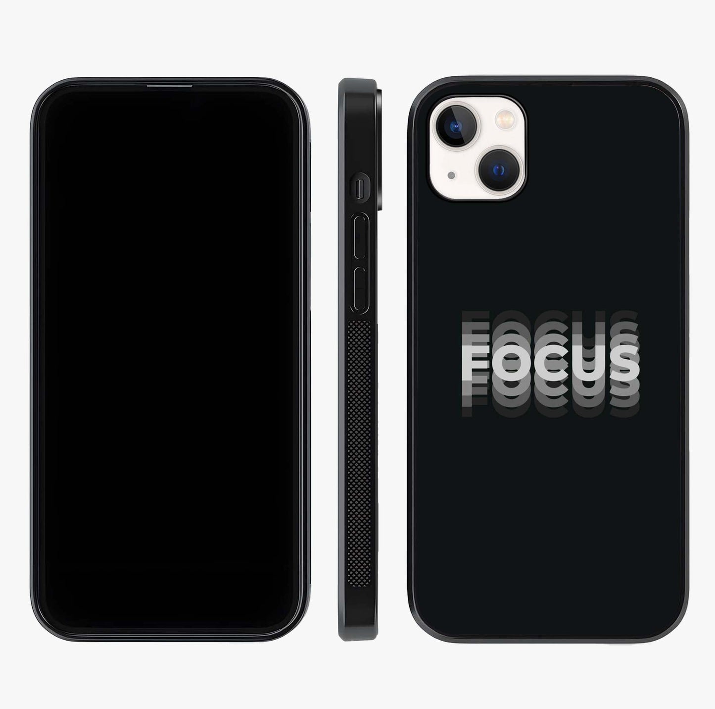 Focus Mode On Glass Case displayed upright for full design visibility and premium finish.