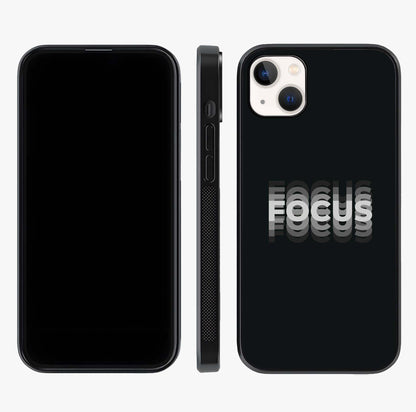 Focus Mode On Glass Case displayed upright for full design visibility and premium finish.