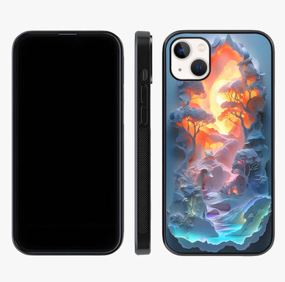 Glow Forest Portal Glass Case displayed upright for full design visibility and premium finish.