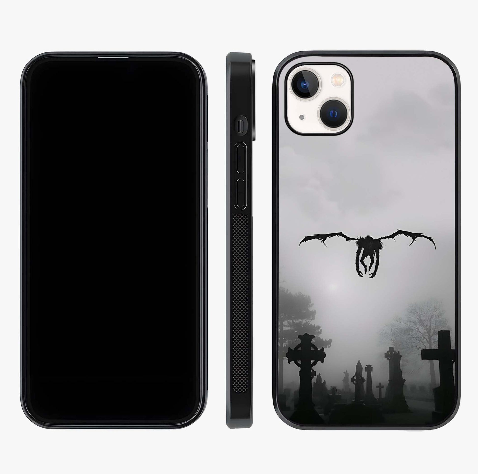 Graveyard Shadow Descent Glass Case displayed upright for full design visibility and premium finish.