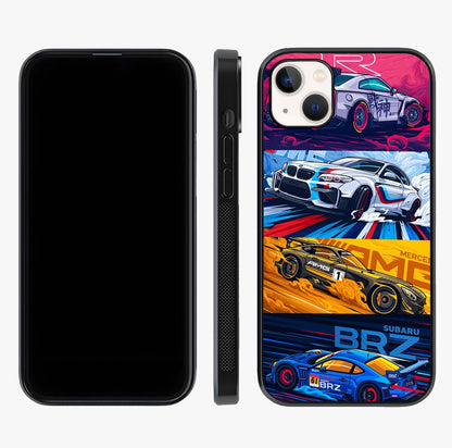 Jdm Sports Car Glass Case displayed upright for full design visibility and premium finish.