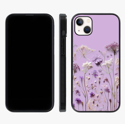 Lavender Blossom Dream Glass Case displayed upright for full design visibility and premium finish.