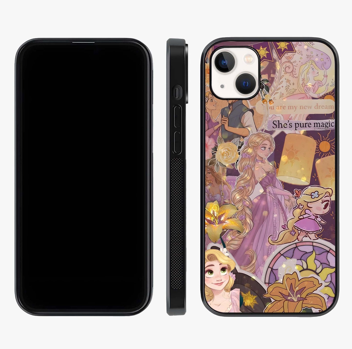Magical Tangled Dream Glass Case displayed upright for full design visibility and premium finish.