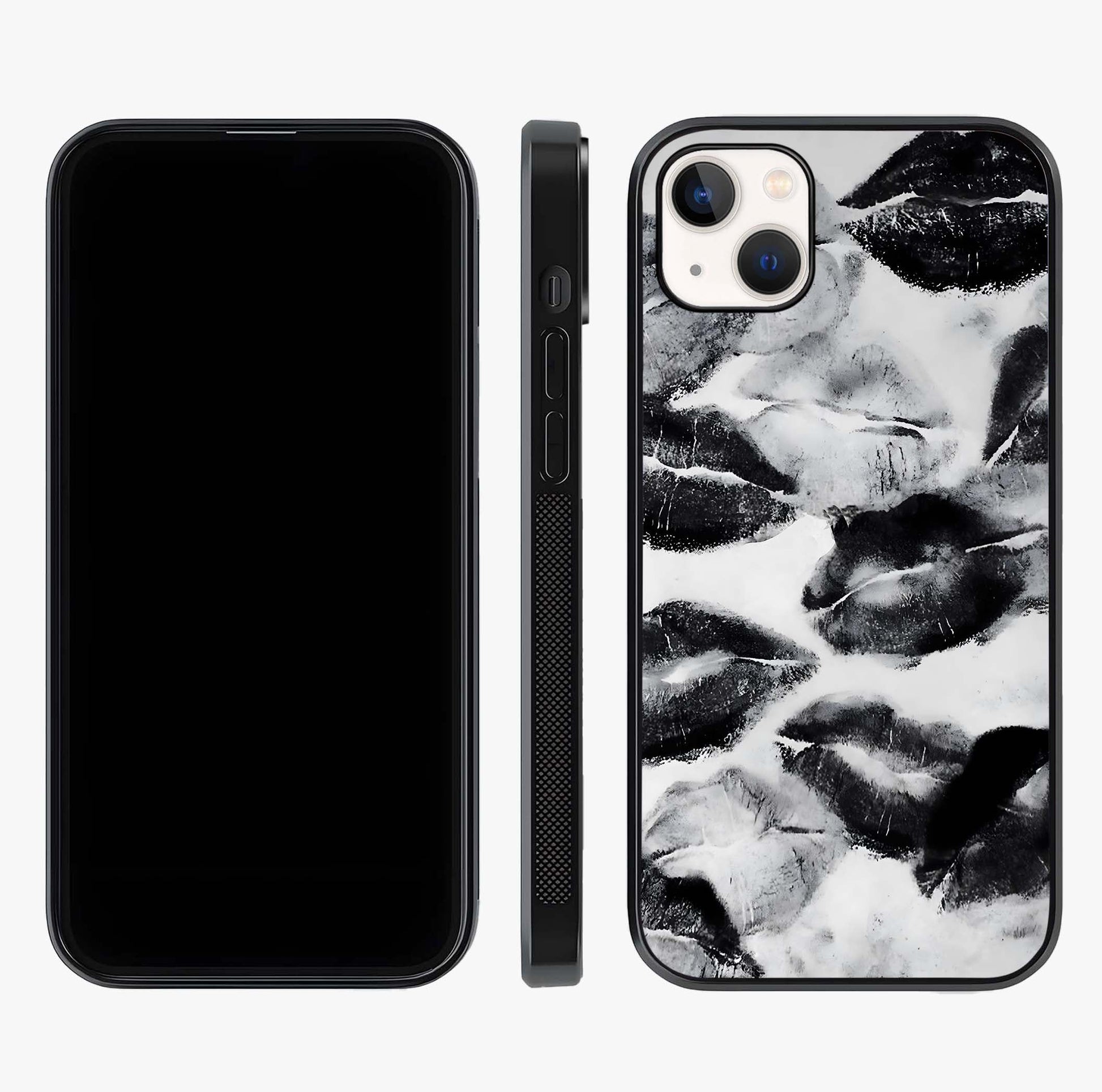 Midnight Kiss Marks Glass Case displayed upright for full design visibility and premium finish.