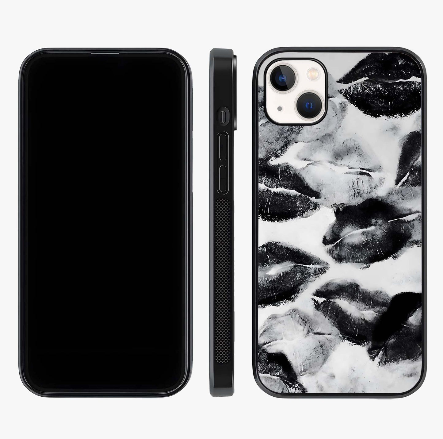 Midnight Kiss Marks Glass Case displayed upright for full design visibility and premium finish.