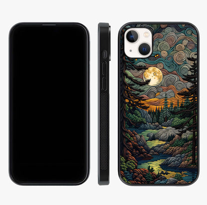 Moonlight Forest Dream Glass Case displayed upright for full design visibility and premium finish.