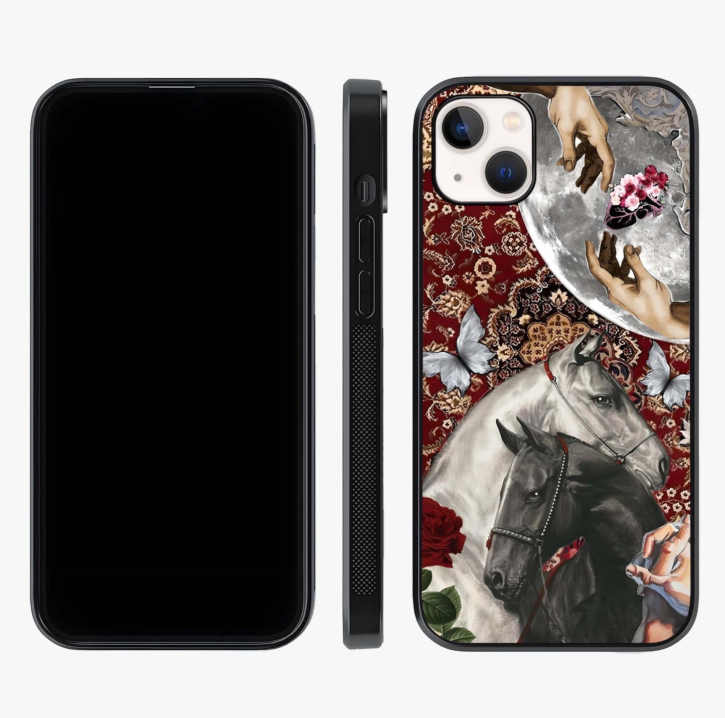 Moonlit Royal Stallion Glass Case displayed upright for full design visibility and premium finish.
