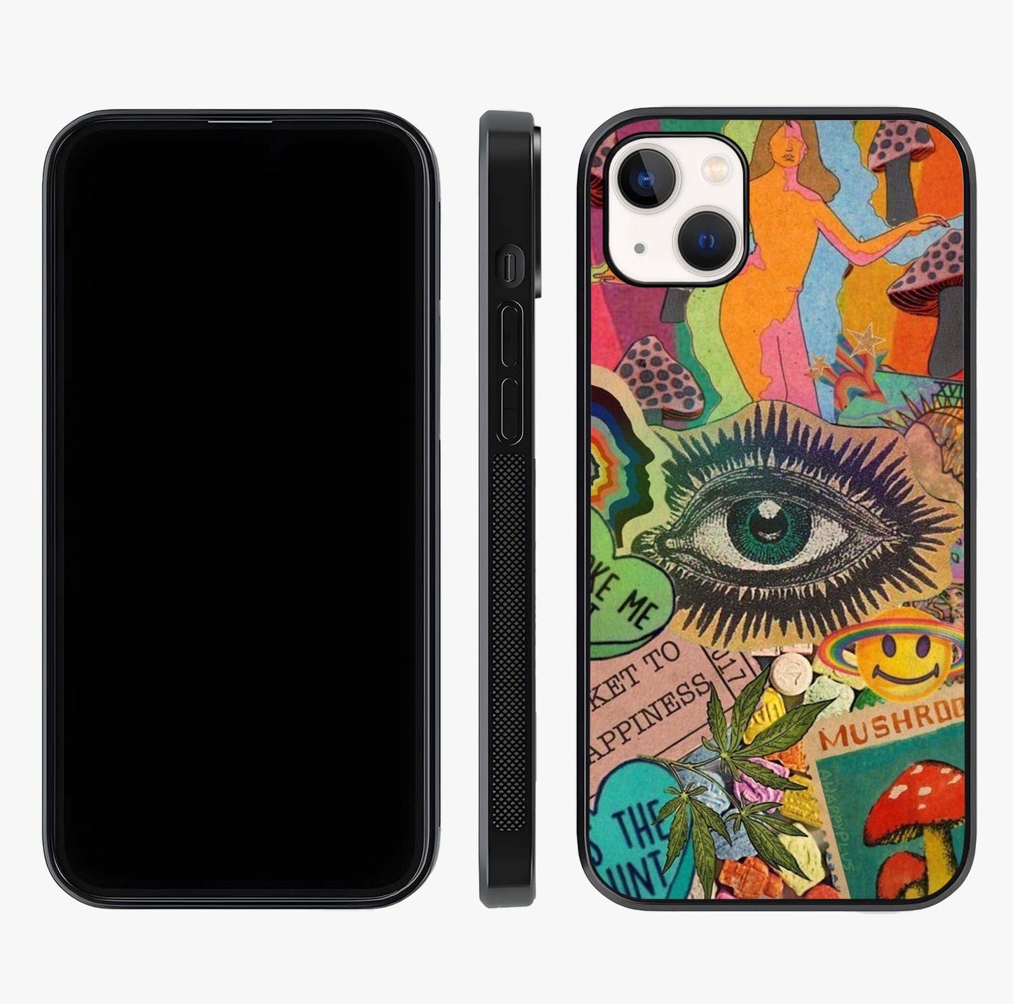 Mystic Eye Wonderland Glass Case displayed upright for full design visibility and premium finish.