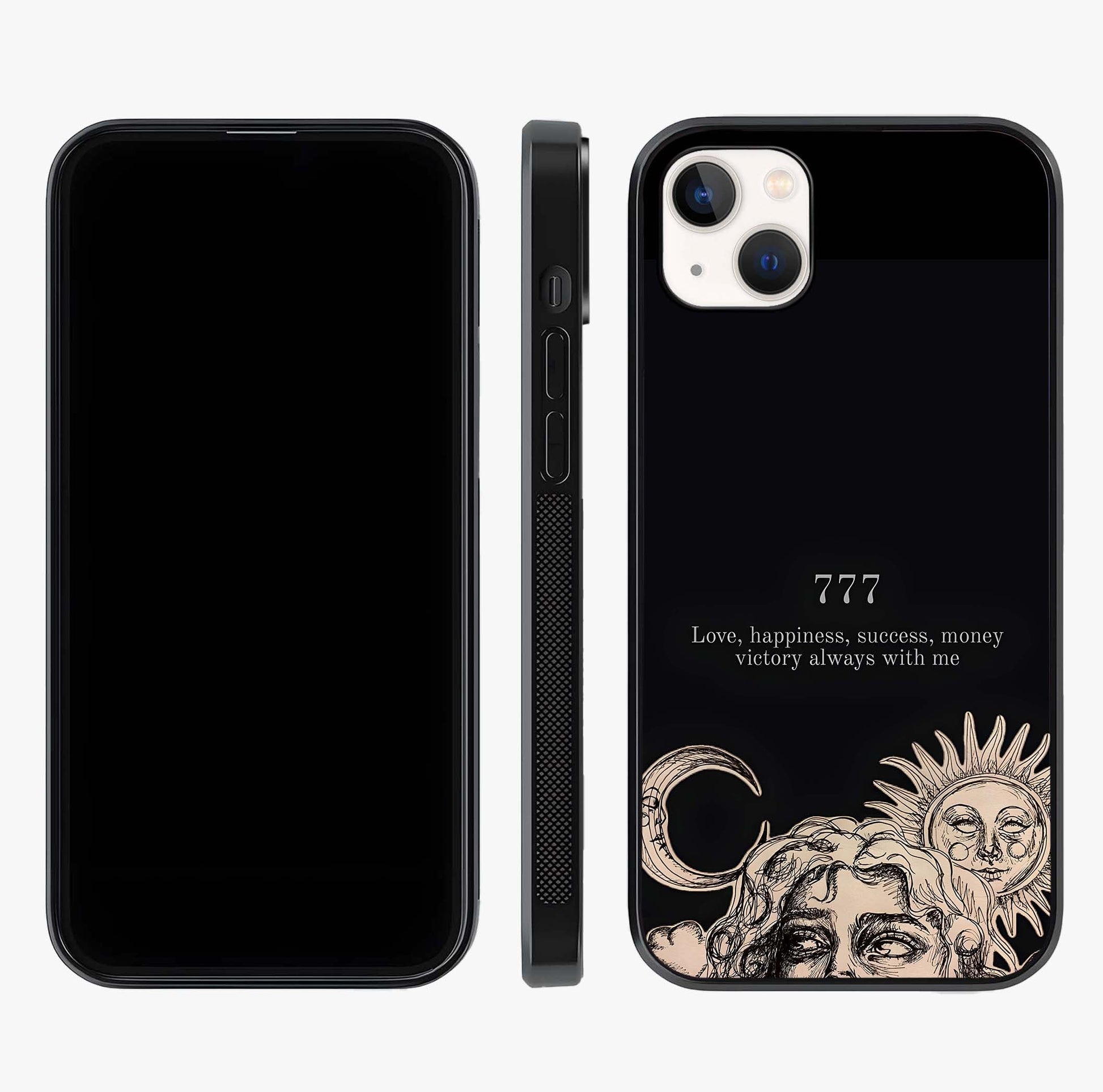 Mystic Victory Aura Glass Case displayed upright for full design visibility and premium finish.