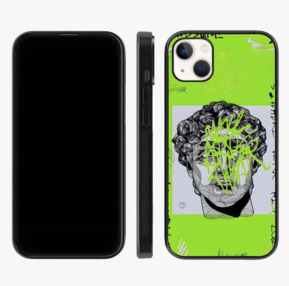 Neo Graffiti Rebellion Glass Case displayed upright for full design visibility and premium finish.