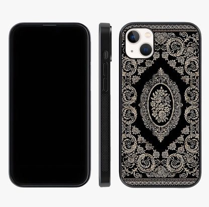 Noir Bloom Elegance Glass Case displayed upright for full design visibility and premium finish.