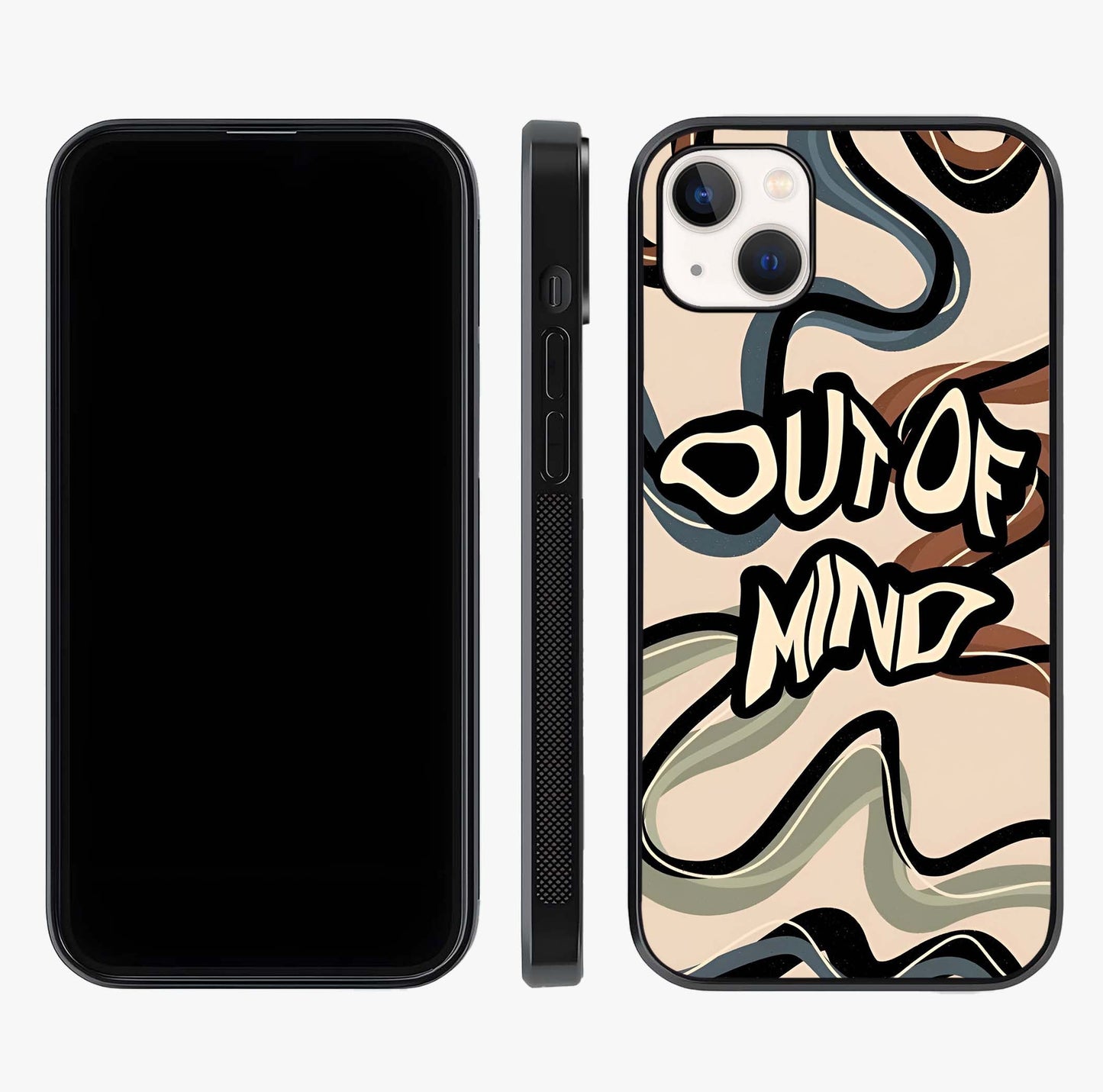 Out Of Mind Glass Case displayed upright for full design visibility and premium finish.