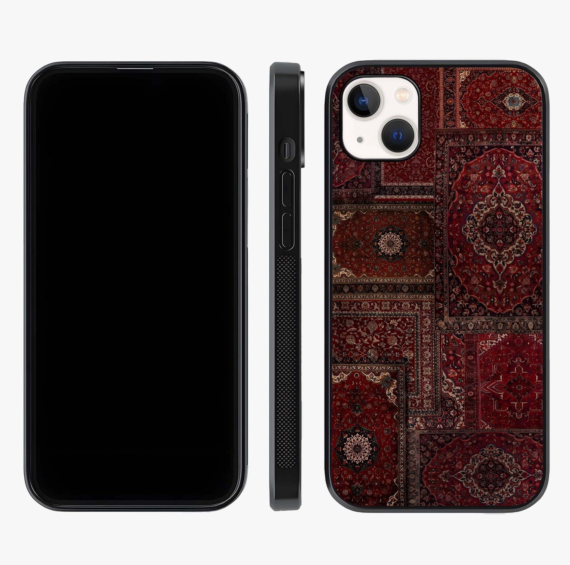 Persian Velvet Tale Glass Case displayed upright for full design visibility and premium finish.