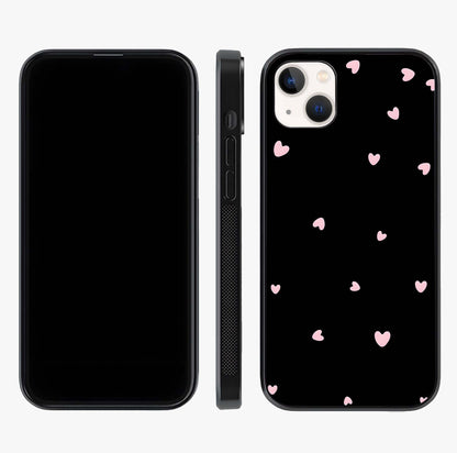 Pink Love Drops Glass Case displayed upright for full design visibility and premium finish.